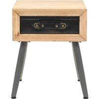 Berkfield Home Bedside Table Solid Fir Wood 43x38x50 cm in Brown | Size: 43 x 38 x 50 cm