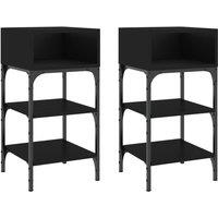 Berkfield Home Bedside Tables 2 pcs Black 35x34.5x70 cm Engineered Wood
