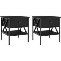 Berkfield Home Bedside Tables 2 pcs Black 40x42x45 cm Engineered Wood | Size: 40 x 42 x 45 cm