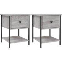 Berkfield Home Bedside Tables 2 pcs Grey Sonoma 34x35.5x45 cm Engineered Wood