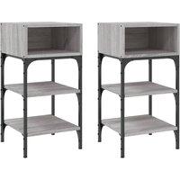 Berkfield Home Bedside Tables 2 pcs Grey Sonoma 35x34.5x70 cm Engineered Wood