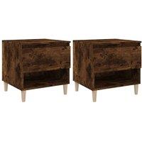 Berkfield Home Bedside Tables 2 pcs Smoked Oak 50x46x50 Engineered Wood in Brown