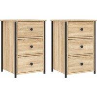 Berkfield Home Bedside Cabinets 2 pcs Sonoma Oak 40x36x60 cm Engineered Wood in Brown | Size: 40 x 36 x 60 cm