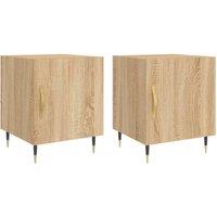 Berkfield Home Bedside Cabinets 2 pcs Sonoma Oak 40x40x50 cm Engineered Wood in Brown | Size: 40 x 40 x 50 cm