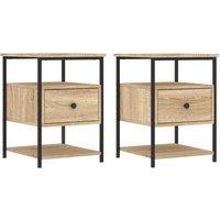 Berkfield Home Bedside Cabinets 2 pcs Sonoma Oak 40x42x56 cm Engineered Wood in Brown | Size: 40 x 42 x 56 cm