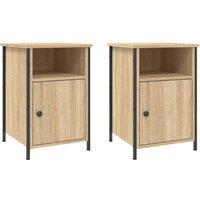 Berkfield Home Bedside Cabinets 2 pcs Sonoma Oak 40x42x60 cm Engineered Wood in Brown | Size: 40 x 42 x 60 cm