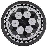 Berkfield Home Bistro Table Black & White 60 cm Mosaic