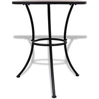 Berkfield Home Bistro Table Terracotta 60 cm Mosaic in Brown