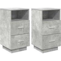 Berkfield Home Bedside Cabinets 2 pcs with 2 Drawers Concrete Grey 36x36x68 cm | Size: 36 x 36 x 68 cm