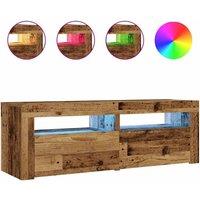Berkfield Home Bedside Cabinets 2 pcs with LEDs Old Wood 60x35x40 cm in Brown | Size: 60 x 35 x 40 cm