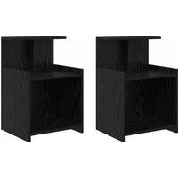 Berkfield Home Bedside Cabinets 2-Pack Black Oak 40 x 35 x 60 cm Engineered Wood