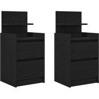 Berkfield Home Bedside Cabinets with 2 Drawers 2 pcs Black 38x34x80 cm | Size: 38 x 34 x 80 cm