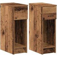 Berkfield Home Bedside Cabinets with Drawer 2 pcs Old Wood 20x36x60 cm in Brown | Size: 20 x 36 x 60 cm