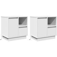 Berkfield Home Bedside Cabinets with LED 2 pcs White 50x34, 5x50 cm