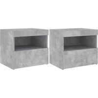 Berkfield Home Bedside Cabinets with LED Lights 2 pcs Concrete Grey 50x40x45 cm | Size: 50 x 40 x 45 cm