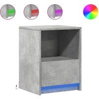 Berkfield Home Bedside Cabinets with LED Lights 2 pcs Concrete Grey Engineered Wood