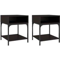 Berkfield Home Bedside Tables 2 pcs Black 40x41x50 cm Engineered Wood | Size: 40 x 41 x 50 cm