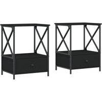 Berkfield Home Bedside Tables 2 pcs Black 50x41x65 cm Engineered Wood | Size: 50 x 41 x 65 cm