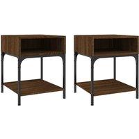 Berkfield Home Bedside Tables 2 pcs Brown Oak 40x41x50 cm Engineered Wood | Size: 40 x 41 x 50 cm