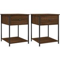 Berkfield Home Bedside Tables 2 pcs Brown Oak 44x45x58 cm Engineered Wood | Size: 44 x 45 x 58 cm