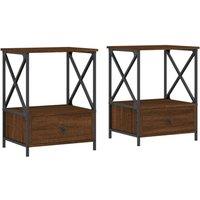 Berkfield Home Bedside Tables 2 pcs Brown Oak 50x41x65 cm Engineered Wood | Size: 50 x 41 x 65 cm