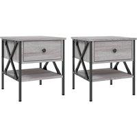 Berkfield Home Bedside Tables 2 pcs Grey Sonoma 40x42x45 cm Engineered Wood | Size: 40 x 42 x 45 cm