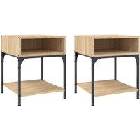 Berkfield Home Bedside Tables 2 pcs Sonoma Oak 40x41x50 cm Engineered Wood in Brown | Size: 40 x 41 x 50 cm