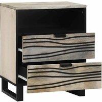 Berkfield Home Bedside Tables with Drawer White & Black 50 x 33 x 60 cm