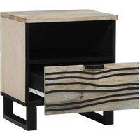 Berkfield Home Bedside Tables with Drawer White & black 40 x 33 x 46 cm