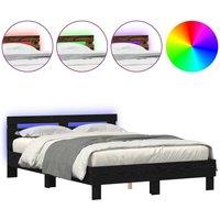 Berkfield Home Black Oak Bed Frame Black oak Solid oak wood 150 x 200 cm