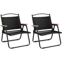 Berkfield Home Camping Chairs 2 pcs Black 54x43x59cm Oxford Fabric | Size: 54 x 43 x 59 cm