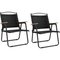 Berkfield Home Camping Chairs 2 pcs Black 54x55x78 cm Oxford Fabric | Size: 54 x 55 x 78 cm