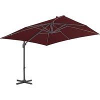 Berkfield Home Cantilever Umbrella with Aluminium Pole Bordeaux Red 400x300 cm