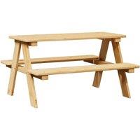 Berkfield Home Children's Table with Benches IRUN 90x79.5x50 cm Solid Wood in Brown
