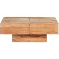Berkfield Home Coffee Table 80x80x28 cm Solid Acacia Wood in Brown | Size: 80 x 80 x 28 cm