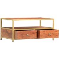 Berkfield Home Coffee Table 90x50x40 cm Solid Acacia Wood in Brown | Size: 90 x 50 x 40 cm