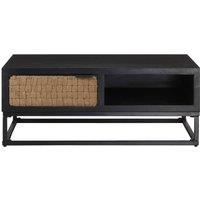 Berkfield Home Coffee Table 90x60x35 cm Solid Mango Wood in Black | Size: 90 x 60 x 35 cm