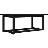 Berkfield Home Coffee Table Black 110x55x45 cm Solid Wood Pine | Size: 110 x 55 x 45 cm