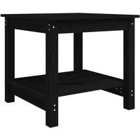 Berkfield Home Coffee Table Black 50x50x45 cm Solid Wood Pine | Size: 50 x 50 x 45 cm