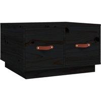 Berkfield Home Coffee Table Black 60x53x35 cm Solid Wood Pine | Size: 60 x 53 x 35 cm