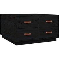 Berkfield Home Coffee Table Black 80x80x45 cm Solid Wood Pine | Size: 80 x 80 x 45 cm