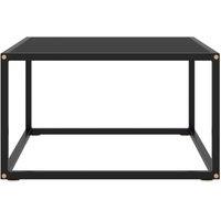 Berkfield Home Coffee Table Black with Black Glass 60x60x35 cm | Size: 60 x 60 x 35 cm