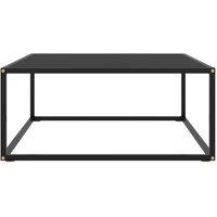 Berkfield Home Coffee Table Black with Black Glass 80x80x35 cm | Size: 80 x 80 x 35 cm