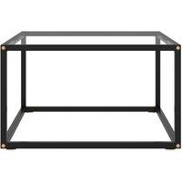 Berkfield Home Coffee Table Black with Tempered Glass 60x60x35 cm | Size: 60 x 60 x 35 cm