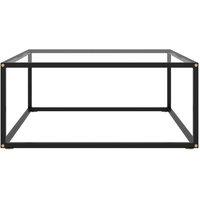 Berkfield Home Coffee Table Black with Tempered Glass 80x80x35 cm | Size: 80 x 80 x 35 cm