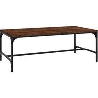 Berkfield Home Coffee Table Brown Oak 100x50x35 cm Engineered Wood | Size: 100 x 50 x 35 cm