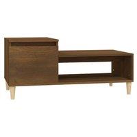 Berkfield Home Coffee Table Brown Oak 100x50x45 cm Engineered Wood | Size: 100 x 50 x 45 cm