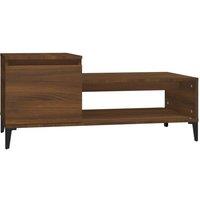Berkfield Home Coffee Table Brown Oak 100x50x45 cm Engineered Wood | Size: 100 x 50 x 45 cm
