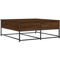Berkfield Home Coffee Table Brown Oak 100x99x40 cm Engineered Wood | Size: 100 x 99 x 40 cm