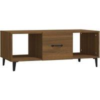 Berkfield Home Coffee Table Brown Oak 102x50x40 cm Engineered Wood | Size: 102 x 50 x 40 cm